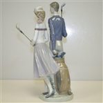 Lladro Handmade in Spain Golfing Pair Porcelain Figurines