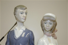 Lladro Handmade in Spain Golfing Pair Porcelain Figurines