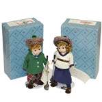 Madame Alexander Porcelain Golfer Figures w/ Stands & Boxes