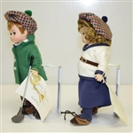 Madame Alexander Porcelain Golfer Figures w/ Stands & Boxes