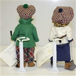 Madame Alexander Porcelain Golfer Figures w/ Stands & Boxes