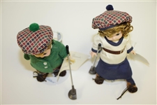 Madame Alexander Porcelain Golfer Figures w/ Stands & Boxes