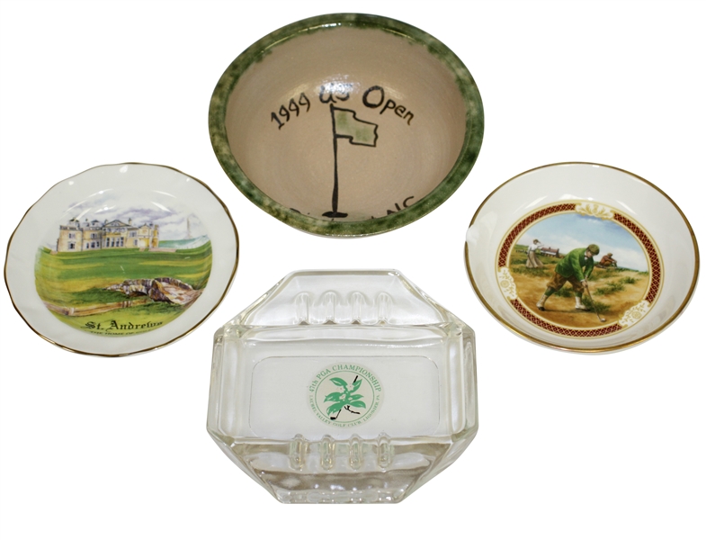 Golf Themed Bowls & Ashtrays from St Andrews, PGA Champ & US Open