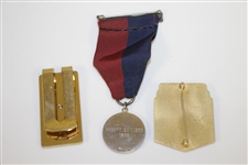 1977 US Open Rules Committee Pewter Piece w/ USGA Badges & Paperweights