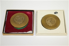 1977 US Open Rules Committee Pewter Piece w/ USGA Badges & Paperweights