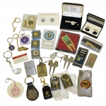 Golf Accessories Lot - Assorted Lighters, Cuff Links & Tie Tacks From Various Tournaments/Clubs