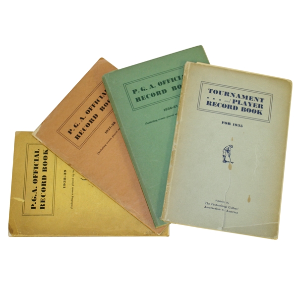 1935 - 1938 PGA Tournament Record Books by PGA of America