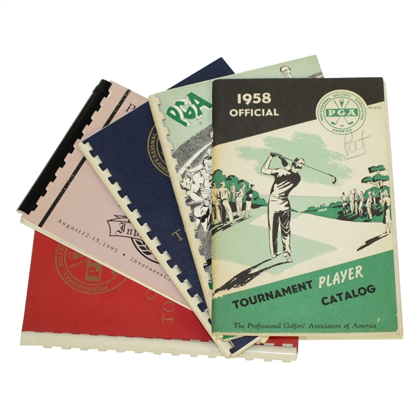 PGA Tournament Player Guides & Record Books from 1958, 1967, 1968 & 1993