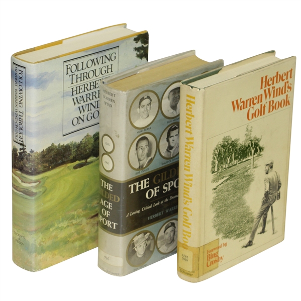 Herbert Warren Wind Signed Golf Book, The Gilded Age of Sport & Following Through JSA ALOA