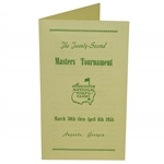 1958 Masters Tournament Brochure - Arnold Palmer 1st Green Jacket