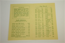 1958 Masters Tournament Brochure - Arnold Palmer 1st Green Jacket