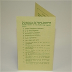 1958 Masters Tournament Brochure - Arnold Palmer 1st Green Jacket