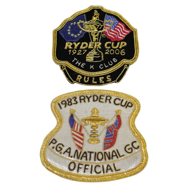 1983 & 2006 Ryder Cup Bullion Blazer Badges for Official & Rules Committee
