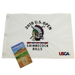 2018 US Open at Shinnecock Hills Embroidered Flag & Yardage Guide - Koepka Win