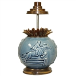 Circa 1920's Rookwood Pottery Sports Themed Cigarette Dispenser Caddy