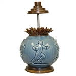 Circa 1920's Rookwood Pottery Sports Themed Cigarette Dispenser Caddy