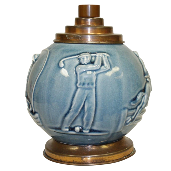 Circa 1920's Rookwood Pottery Sports Themed Cigarette Dispenser Caddy