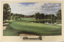 1993 Ltd Ed US Open at Baltusrol 4th Hole Print Signed by Artist Linda Hartough 440/1250 with COA