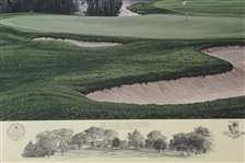 1996 Ltd Ed US Open at Oakland Hills 16th Hole Print Signed by Artist Linda Hartough 754/850 with COA