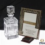 Tom Watsons 2012 Senior PGA Championship Champions Dinner Gifts of Crystal Decanter & Ralph Lauren Frame