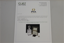 Tom Watson's 2012 Senior PGA Championship Champions Dinner Gifts of Crystal Decanter & Ralph Lauren Frame