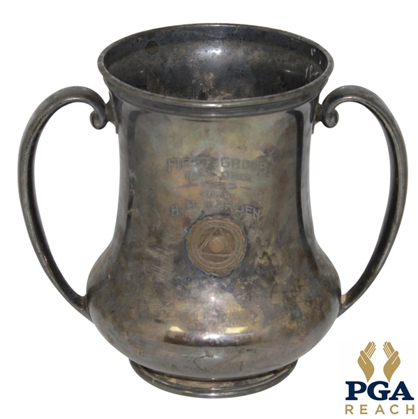 1923 First Gross Fall Open Silver Loving Cup at Brockton Country Club Trophy Given to HH Marden - Stamped Reed & Barton