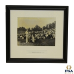 1921 US Open Trophy Presentation at Columbia Country Club to Champion Jim Barnes by President Harding Framed - Original