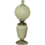 Golf Themed Painted Vintage Glass Table Lamp