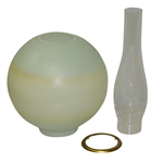Golf Themed Painted Vintage Glass Table Lamp