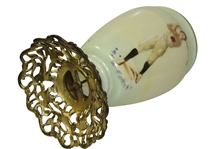 Golf Themed Painted Vintage Glass Table Lamp