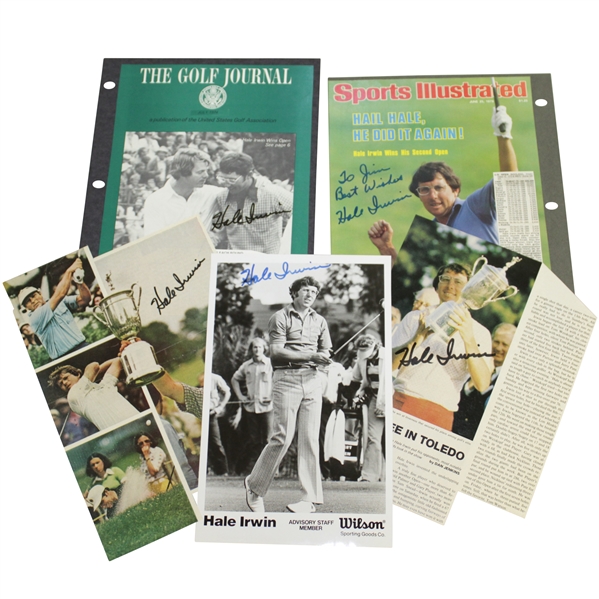 Hale Irwin & Ken Venturi Signed US Open Clippings & Photos - Six Irwin & One Venturi JSA ALOA