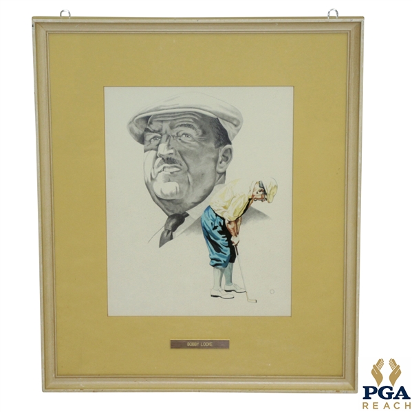 Bobby Locke Original Charcoal And Watercolor Artwork by Artist J. McQueen
