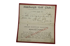 1897 Aldeburgh Golf Club Signed Member's Season Ticket Booklet w/ Foldout of Dates of Importance