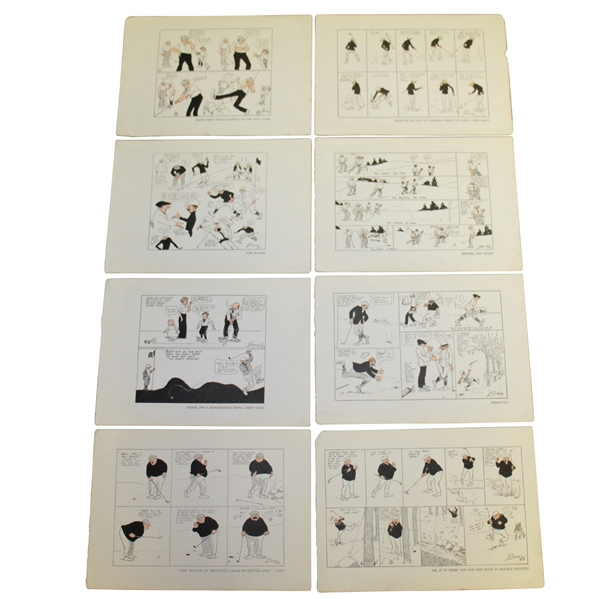 Vintage Golf Comic Strip Prints from Cartoonist Bailey - Set of 8