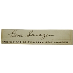 Gene Sarazen Fountain Pen Signature w/ "American and British Open Golf Champion" JSA ALOA