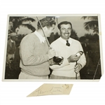 Lawson Little Signed Album Page w/ Wire Photo - 1940 US Open Winner JSA ALOA