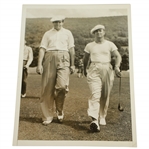 1938 US Open Wire Photo of Jimmy Demaret w/ Champion Ralph Guldahl