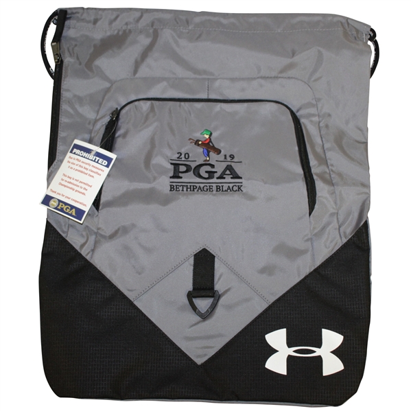 2019 PGA Championship at Bethpage Black Under Armour Black/Grey Backpack Bag