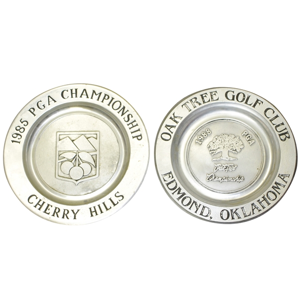 1985 & 1988 PGA Championship Commemorative Limited Pewter Plates