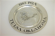 1980, 1981, & 1982 PGA Championship Commemorative Ltd Pewter Plates-Nicklaus & Others