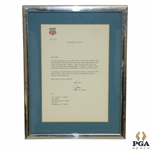 Deane Bemans Letter Gifting Tony Lemas 1966 PGA Championship Shoes to The Hall of Fame