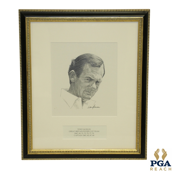 David Graham Portrait Ryder Cup Team - Ink & Charcoal On Paper by Landsman