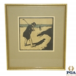 Golfer in Sandtrap Print Circa Early 1900s