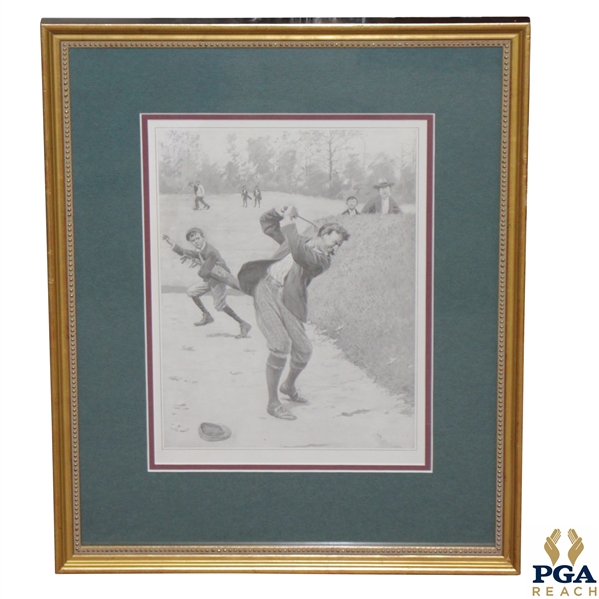 Golfer in Bunker Print by AB Frost