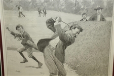 Golfer in Bunker Print by AB Frost