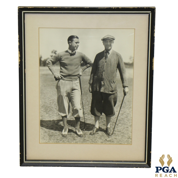 Pair Golfers Black & White Photo