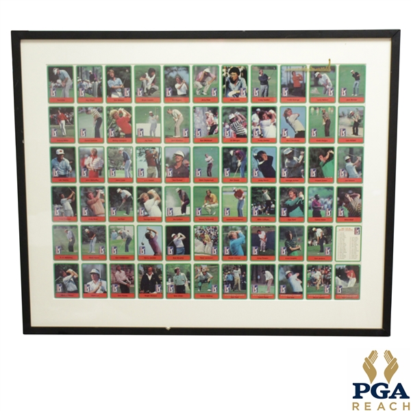1980 PGA Tour Limited Ed 60 Top Money Winners Sports Card Set Uncut Sheet w/ Jack Nicklaus & Tom Watson