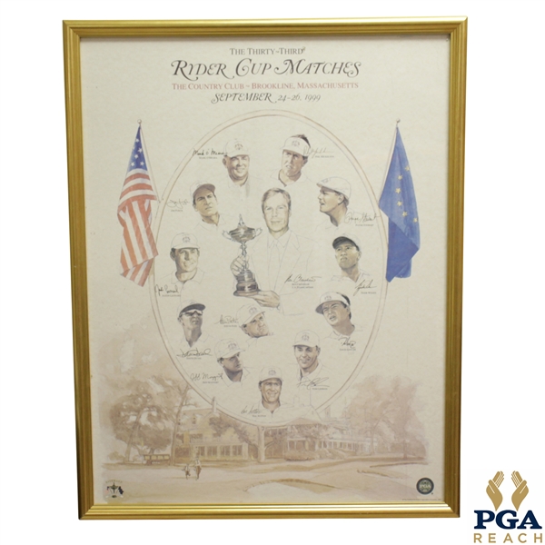 1999 Ryder Cup at The Country Club Brookline United States Team Official Poster