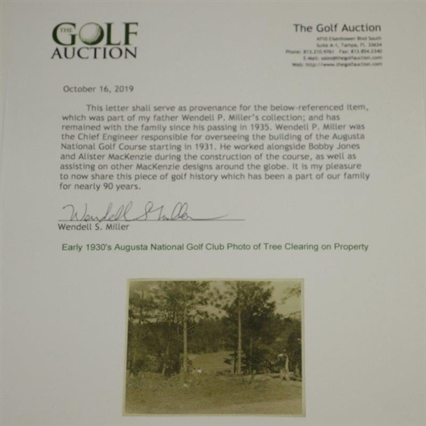 Early 1930's Augusta National Golf Club Original Photo of Tree Clearing on Property