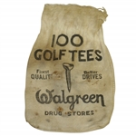 Vintage "Walgreen Drug Stores 100 Golf Tees" Canvas Golf Tee Bag - Crist Collection